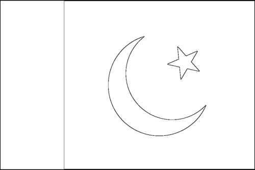 Umriss der Flagge Pakistan zum Ausmalen