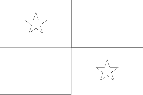 Umriss der Flagge Panama zum Ausmalen