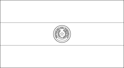 Umriss der Flagge Paraguay zum Ausmalen