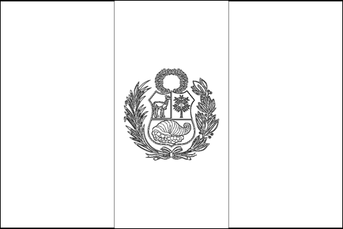 Umriss der Flagge Peru zum Ausmalen