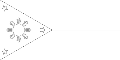 Umriss der Flagge Philippinen zum Ausmalen