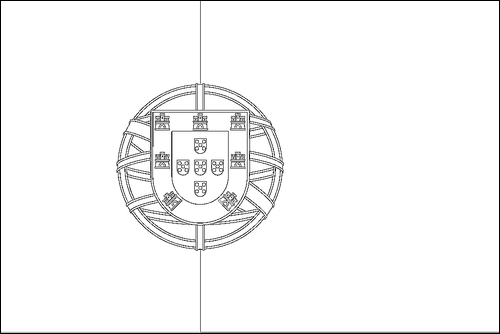 Umriss der Flagge Portugal zum Ausmalen