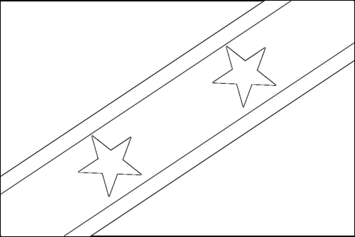 Umriss der Flagge St. Kitts und Nevis zum Ausmalen
