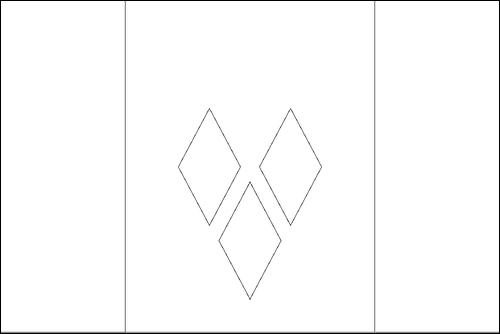 Umriss der Flagge St. Vincent und die Grenadinen zum Ausmalen