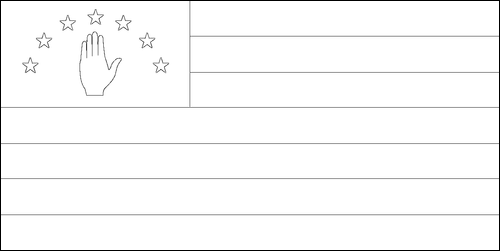 Umriss der Flagge Abchasien zum Ausmalen