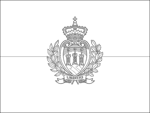 Umriss der Flagge San Marino zum Ausmalen