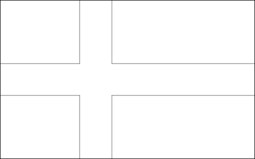 Umriss der Flagge Schweden zum Ausmalen