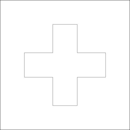 Umriss der Flagge Schweiz zum Ausmalen