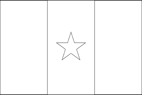 Umriss der Flagge Senegal zum Ausmalen