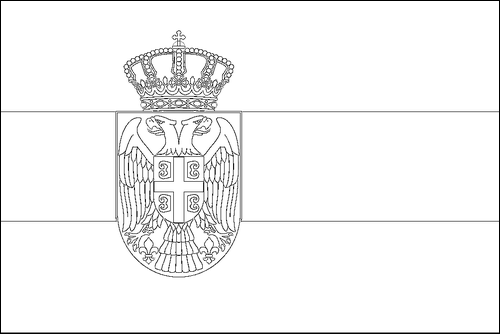 Umriss der Flagge Serbien zum Ausmalen