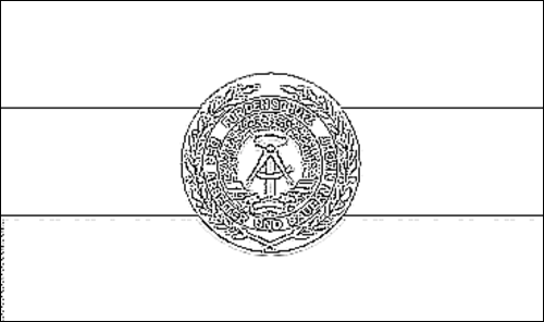 Umriss der Flagge Nationale Volksarmee (NVA) zum Ausmalen
