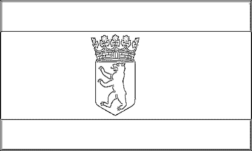 Umriss der Flagge Berlin zum Ausmalen