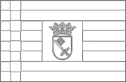Umriss der Flagge Bremen zum Ausmalen