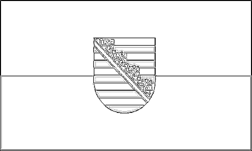 Umriss der Flagge Sachsen zum Ausmalen