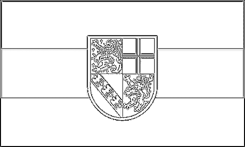 Umriss der Flagge Saarland zum Ausmalen