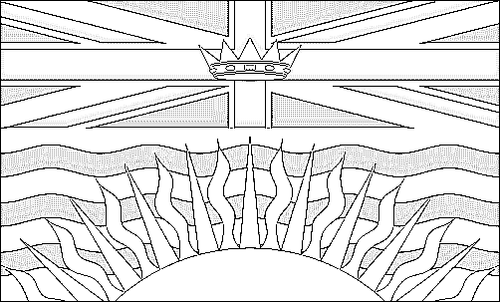 Umriss der Flagge Britisch Kolumbien zum Ausmalen