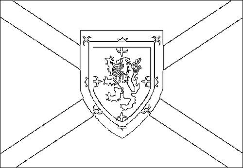 Umriss der Flagge Neuschottland zum Ausmalen