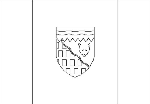 Umriss der Flagge Nordwest Territorien zum Ausmalen