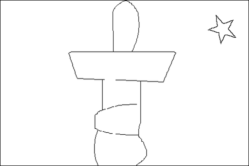 Umriss der Flagge Nunavut zum Ausmalen