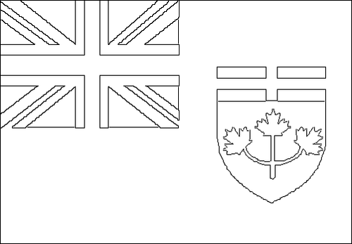 Umriss der Flagge Ontario zum Ausmalen