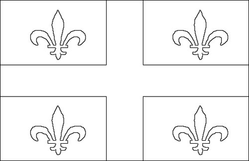 Umriss der Flagge Québec zum Ausmalen