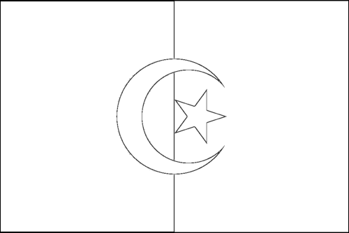 Umriss der Flagge Algerien zum Ausmalen