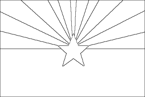 Umriss der Flagge Arizona zum Ausmalen