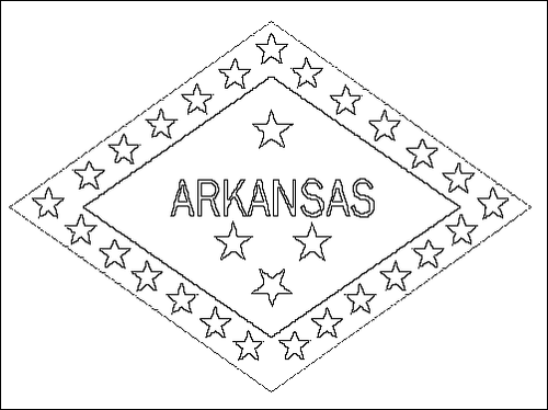 Umriss der Flagge Arkansas zum Ausmalen