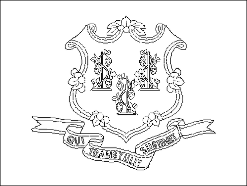 Umriss der Flagge Connecticut zum Ausmalen