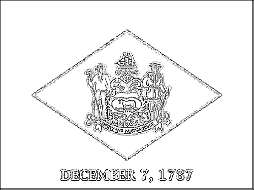 Umriss der Flagge Delaware zum Ausmalen