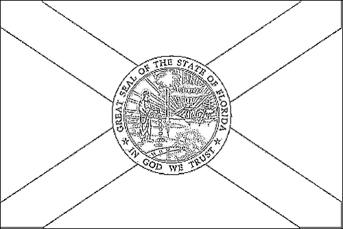 Umriss der Flagge Florida zum Ausmalen