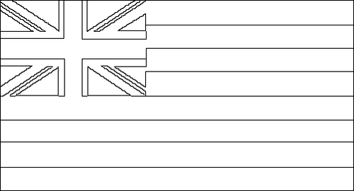 Umriss der Flagge Hawaii zum Ausmalen
