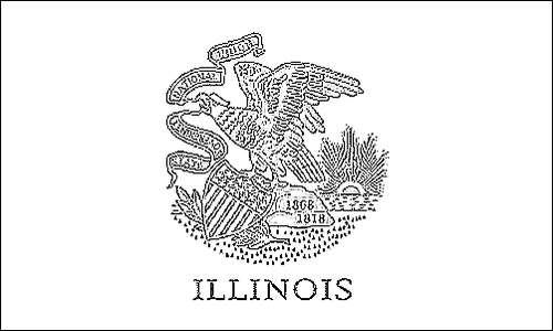 Umriss der Flagge Illinois zum Ausmalen