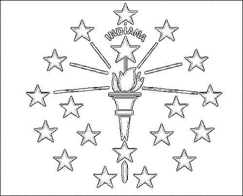 Umriss der Flagge Indiana zum Ausmalen
