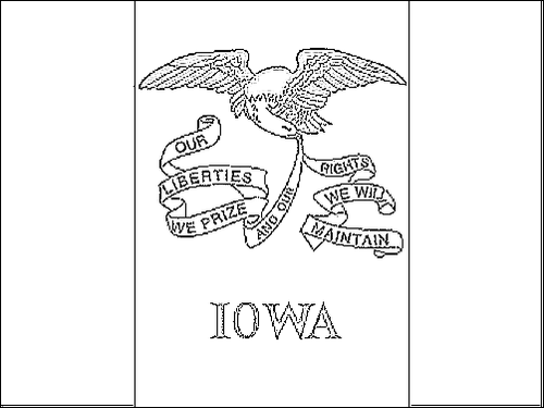 Umriss der Flagge Iowa zum Ausmalen
