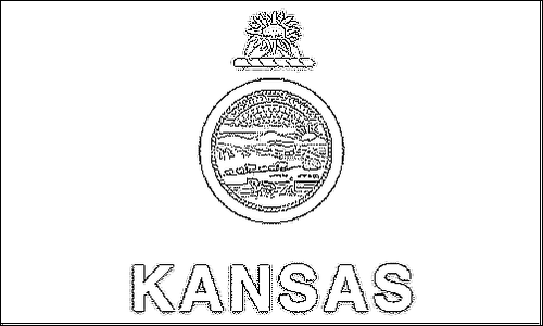 Umriss der Flagge Kansas zum Ausmalen