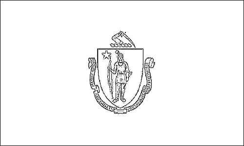 Umriss der Flagge Massachusetts zum Ausmalen