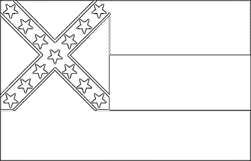 Umriss der Flagge Mississippi zum Ausmalen