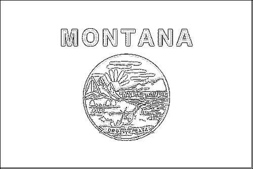 Umriss der Flagge Montana zum Ausmalen