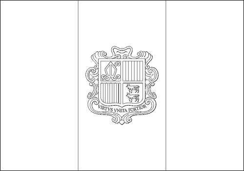 Umriss der Flagge Andorra zum Ausmalen