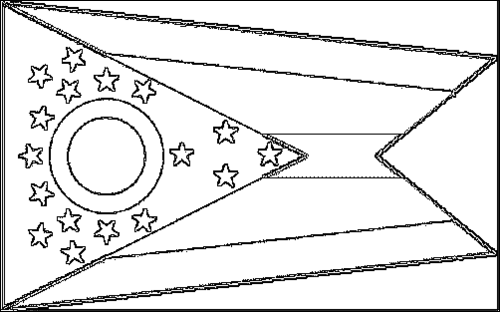 Umriss der Flagge Ohio zum Ausmalen
