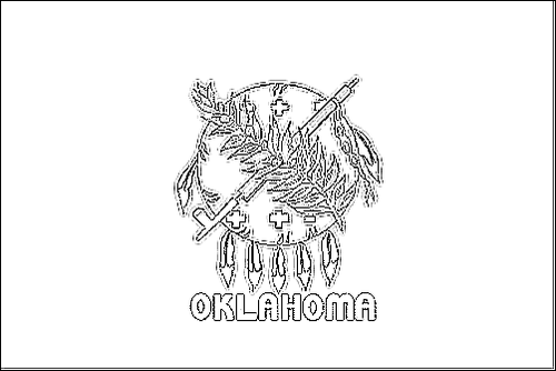 Umriss der Flagge Oklahoma zum Ausmalen