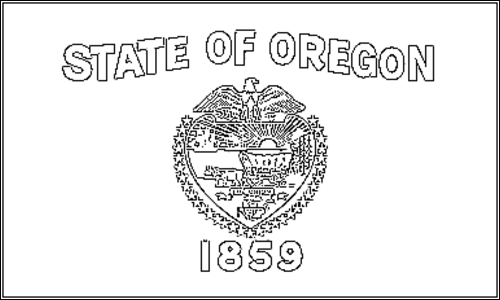 Umriss der Flagge Oregon zum Ausmalen