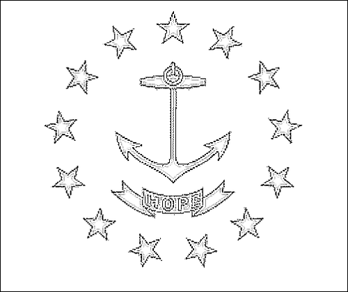 Umriss der Flagge Rhode Island zum Ausmalen
