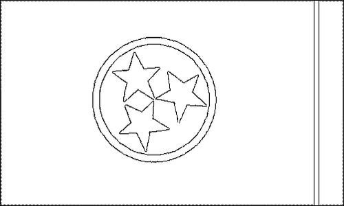 Umriss der Flagge Tennessee zum Ausmalen