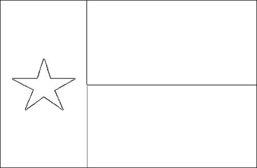 Umriss der Flagge Texas zum Ausmalen