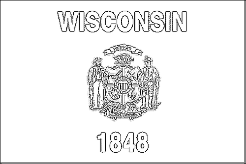 Umriss der Flagge Wisconsin zum Ausmalen