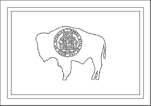 Umriss der Flagge Wyoming zum Ausmalen