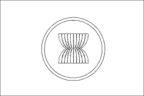 Umriss der Flagge ASEAN (Association of Southeast Asian Nations) zum Ausmalen