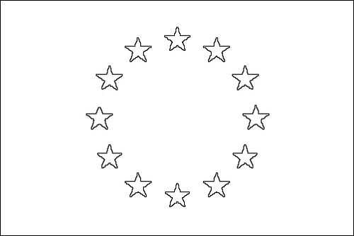 Umriss der Flagge Europäische Union (EU) zum Ausmalen